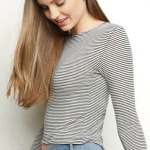 Brandy Melville black & white striped long sleeve